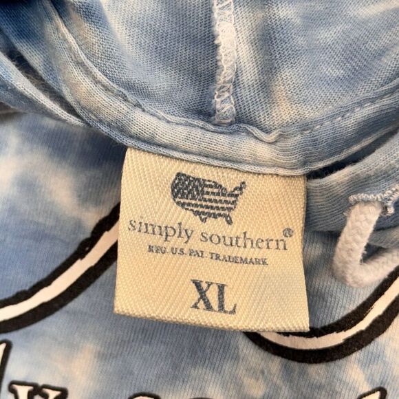 Simply Southern Sz XL BE THE LIGHT Blue Tie Dye Hoodie T Shirt Lighthouse Cotton - Picture 5 of 14